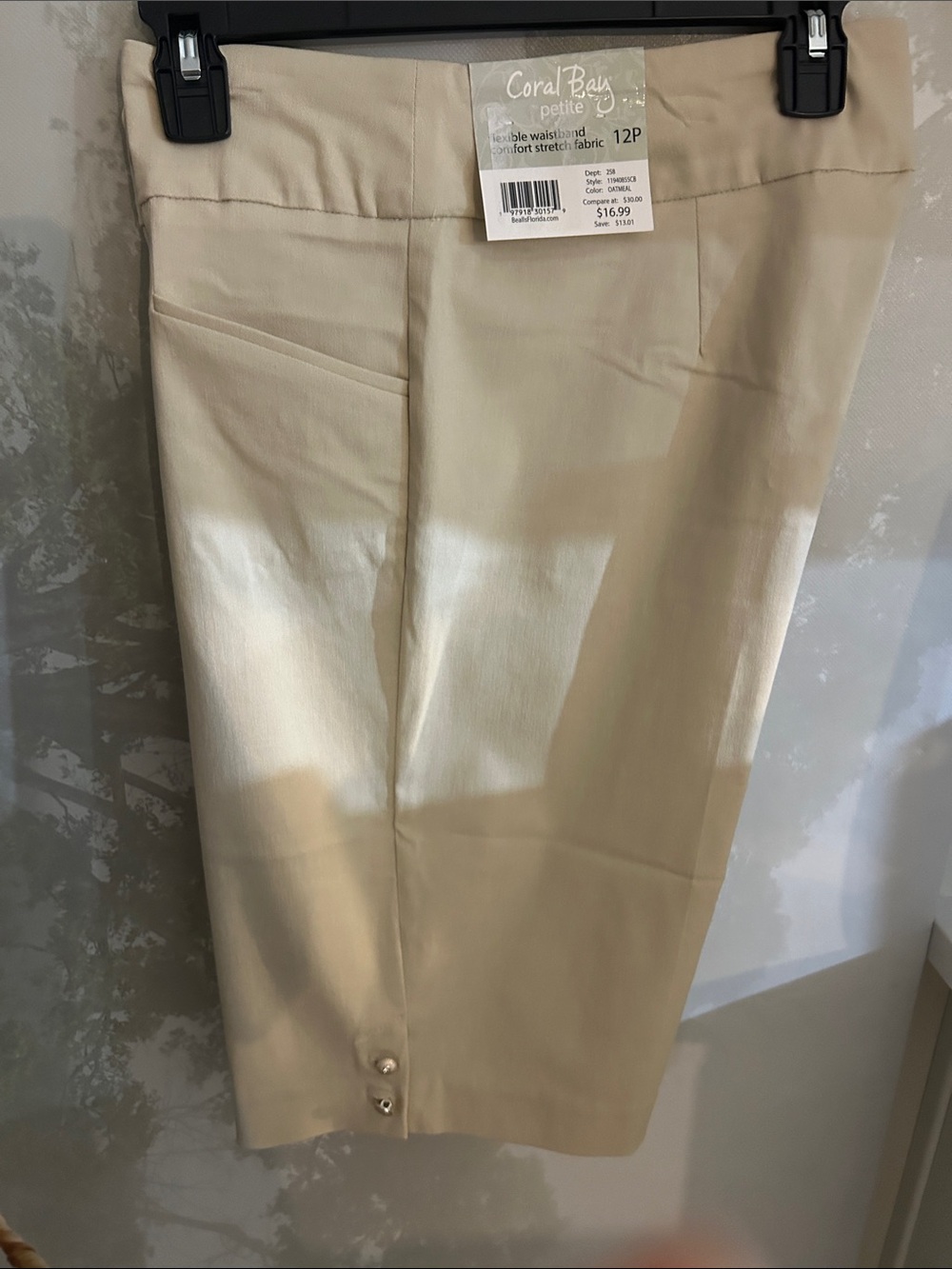 Coral Bay Cream Petite Straight-Leg Dress Pants
